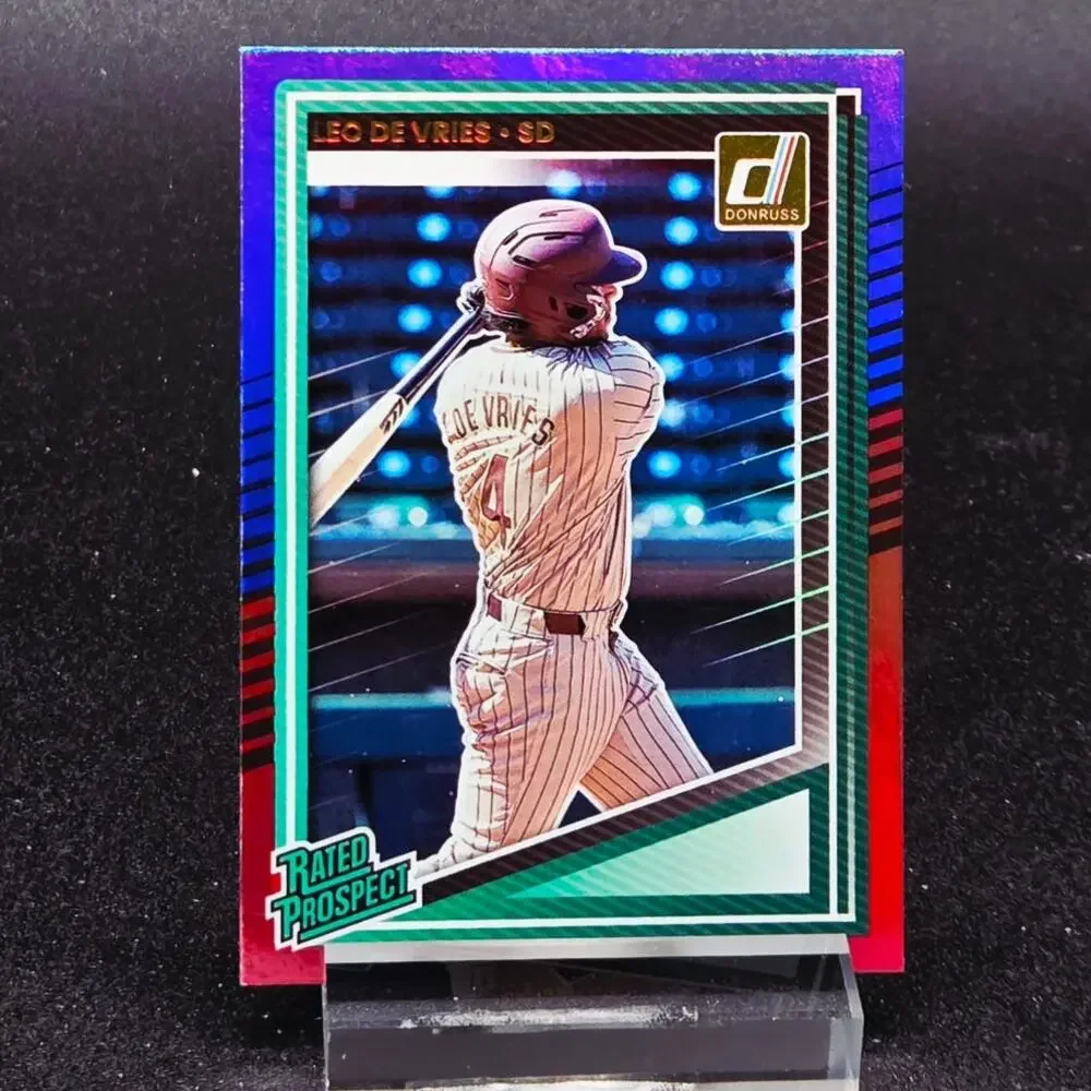 Leo De Vries Silver Holo Prizm Red and Blue Foil RC Athletics Top Prospect
